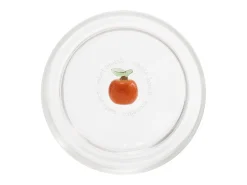Zafferano Teca Frutta - Juego de 6 Vasos de Vidrio Borosilicato con Naranja - Vaso de 35 cl Doble Fondo Decorado a Mano, Fácilmente Lavable